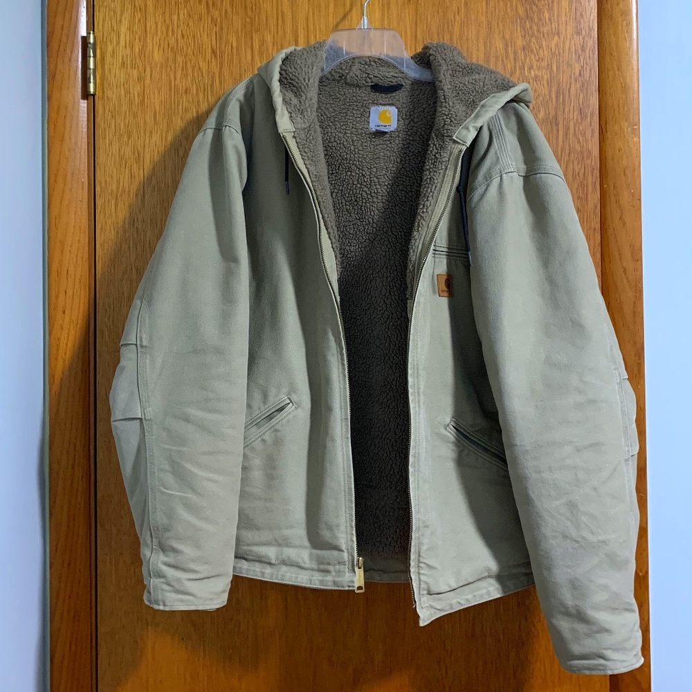 Carhartt Men's Sherpa-Lined Winter Jacket Tan/Sand